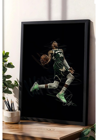 Giannis Antetokounmpo Çerçeveli Tablo Nba Basketbol - Estetik Poster