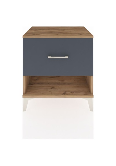 Hyperion Komodin Tek Çekmeceli 60x44x64 Çam-antrasit Atlas Çam