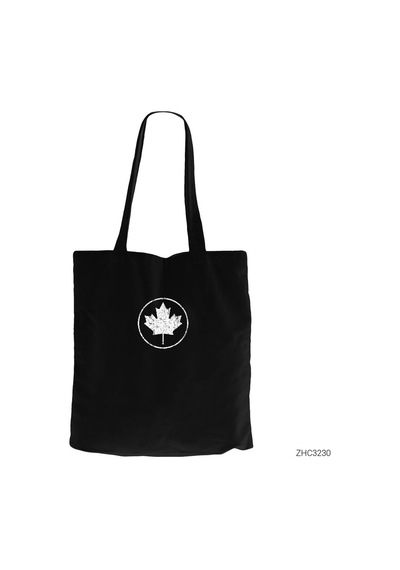 Leaf Plane Siyah Kanvas Bez Çanta Siyah
