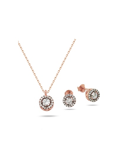 Brezza Lusso Jewelry Gümüş Elmas Montür Set Baget Kadın Gümüş Kolye Küpe Set 435471635 Ayarlanabilir