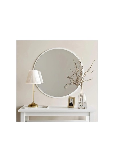 Tr 58 Beyaz Dekoratif Yuvarlak Antre Hol Koridor Salon Mutfak Banyo Wc Ofis Aynası,beyaz 58x58 Diğer