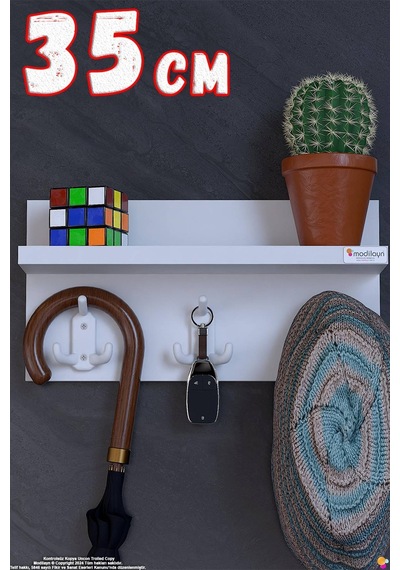 Kedi 9 Kancalı Hol Askısı 3'lü Set 31,4x19 Cm - Şık Tasarım, Çok Amaçlı Düzenleyici Ve Yer Tasarrufu Beyaz