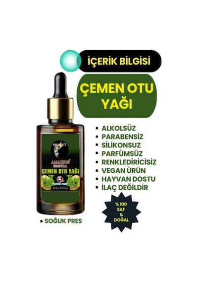 Amazeus Çemen Otu Yağı 2'li %100 Saf Ve Doğal Besleyici Etki 2 20 Ml / 0.7 Fl Oz Avantajlı Ürün