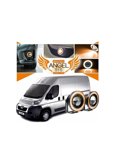 Peugeot Boxer Uyumlu, Universal Mercekli Led Sis Farı, 76mm Turuncu Renk