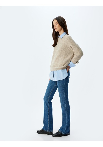 Koton Koyu İndigo Kadın Jean Pantolon 5wal40239md Koyu İndigo