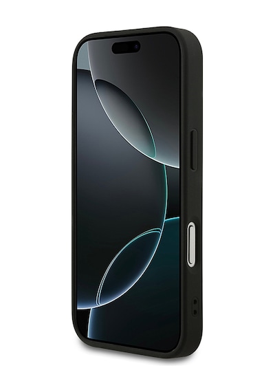 Apple iPhone Uyumlu 18 Pro  Kılıf Guess  Lisanslı M-safe Şarj Özellikli Small 4g Classic Kapak Siyah