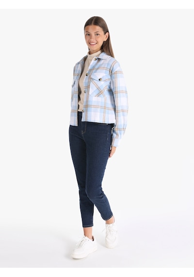 Colin's Colins Regular Fit Mavi Kadın Uzun Kol Gömlek Cl1066876 Mavi
