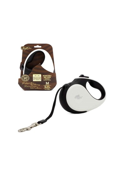 Doggie Otomatik Köpek Tasması Soft M 25 KG 5 Mt Beyaz
