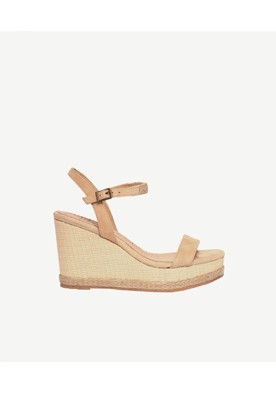 Yargıcı Tek Bantlı Tabanı Hasır Sargılı Deri Espadril 26ykay4020x 063 Bej