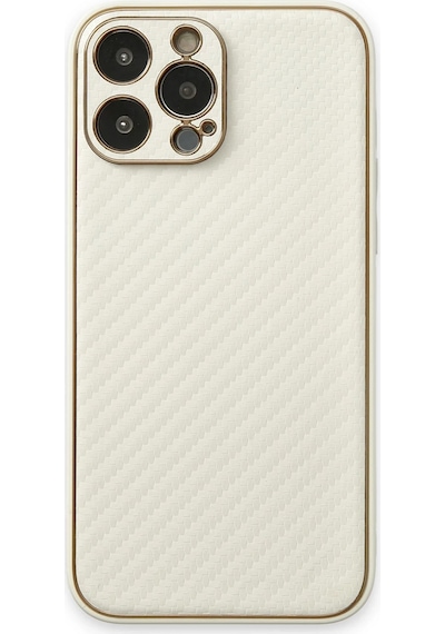 Hnrlıshp Newface Apple iPhone Uyumlu  13 Pro Max Kılıf Coco Karbon Silikon - Beyaz