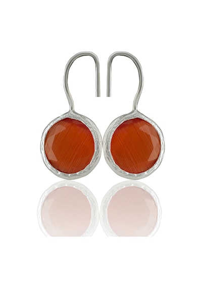 Kadir Jewellery Gümüş Kaplama Kadın Taşlı Küpe -el İşçiliği Ve Hipoalerjenik Küpe Kırmızı