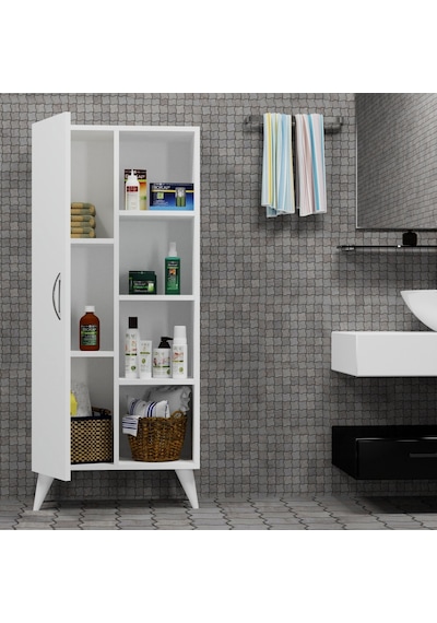 Star Tek Kapılı 4raflı Çok Amaçlı Dolap Beyaz - Bdl0201