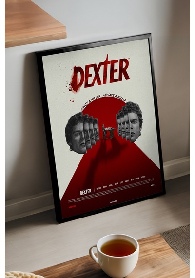 Dexter Siyah Ahşap Çerçeveli Poster, Dizi Duvar Tablosu
