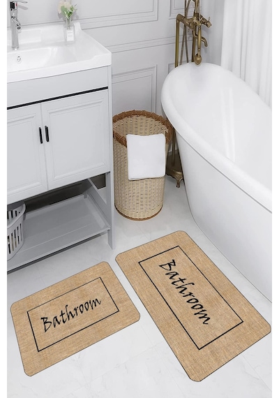 Eliana Home Dijital Baskı 2'li Banyo Paspas Takımı Lna5288 100x60 Ve 60x50 Cm Siyah