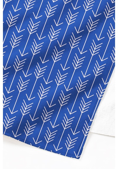 Geometrik Ok Motifli Plaj Havlusu - Modern Minimalist Saks Mavi Beyaz Hızlı Kuruyan Mikrofiber Havlu Serin Mercan