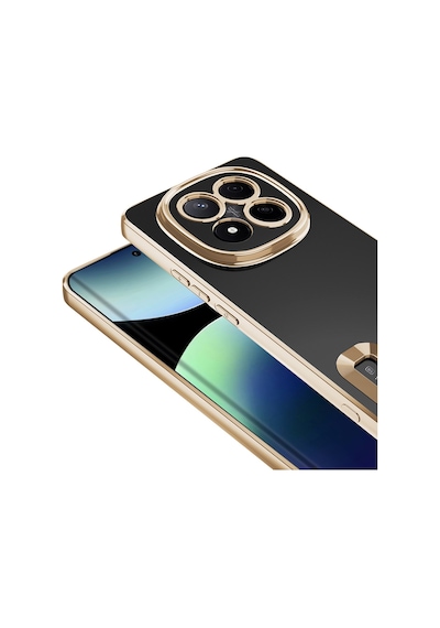 Xiaomi Redmi Note 14 Pro Plus Kılıf Kamera Lens Korumalı Logo Gösteren İnce Hafif Pazarplus Siyah