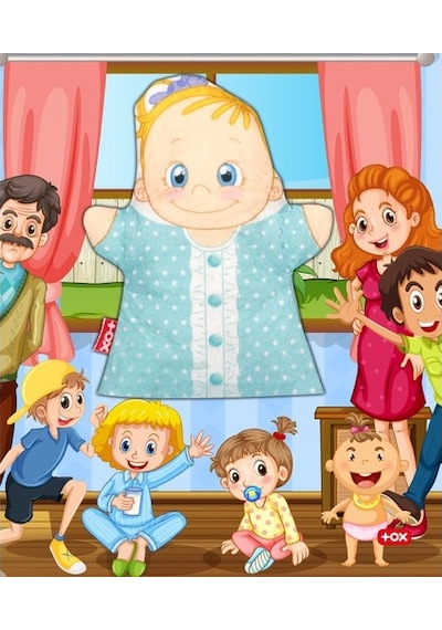 Tox Bebek Aile Bireyleri Keçe El Kukla T338 . Eğitici Oyuncak