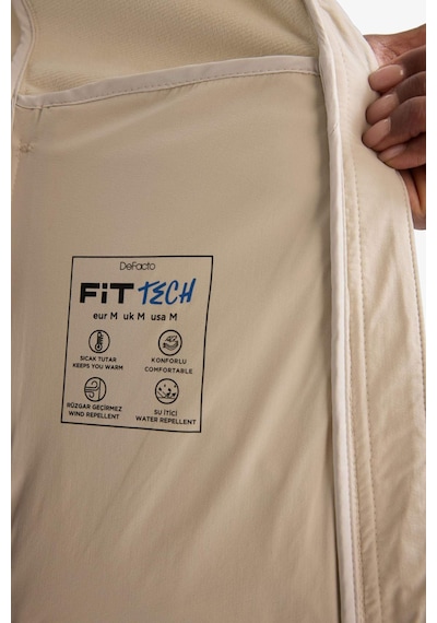 Defacto Defactofit Su İtici Slim Fit Dar Kesim Kapüşonlu Fermuarlı Softshell Mont C4951ax25aubg721 Bej