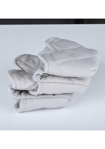 Crab Isı Yalıtımlı Isı Geçirmeyen Kumaş Fırın Tutacağı Tencere Tepsi Tutamaç 2 Adet Silikon Değil Gri