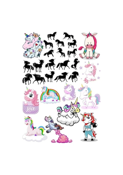 Unicorn Stciker Set-4 32 Parça Telefon, Tablet, Defter, Laptop Sticker