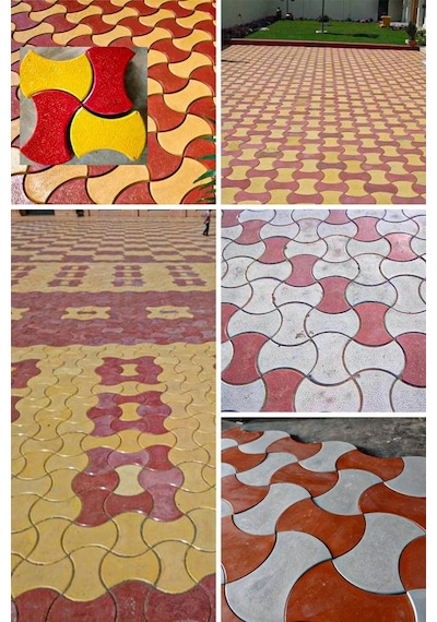 Bahçe Taş Kalıbı Parke Taşı Kalıp Zemin Kaplama Kalıbı 49x49 Cm 4