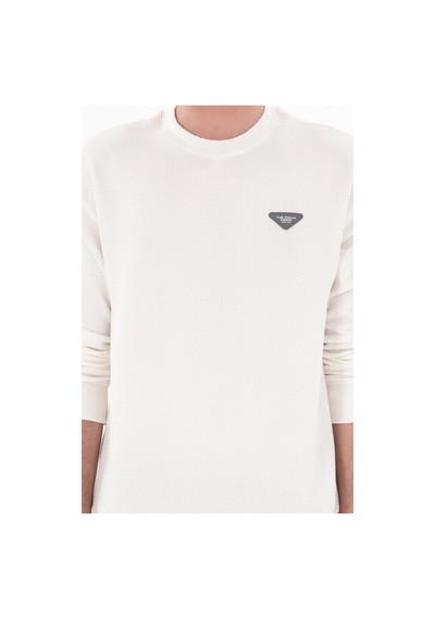 U.S. Polo Assn. Erkek Comfort Fit Bisiklet Yaka Krem Sweatshirt 50290777-VR071