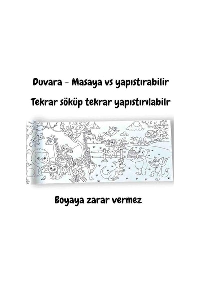 Carioca 4'lü Boyama Seti + Lino Yapışkanlı Boyama Kağıdı 200x30 Cm Anımal Paradıse