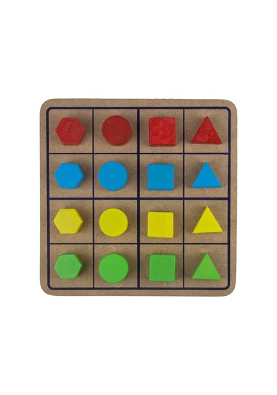 Ahşap Şekillerle Ve Renklerle Sudoku