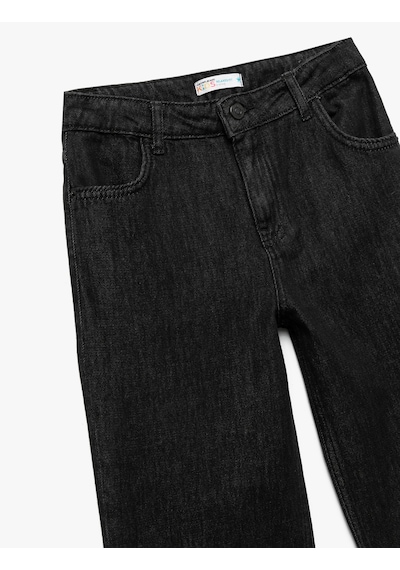 Koton Pamuklu Rahat Kesim Denim Pantolon Siyah 6wkb40002td Siyah