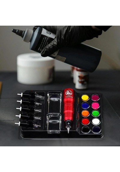 Ink Tray Dövme Boya Pota Organizer 20'li Steril Setup Seti