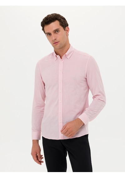 Cacharel Pembe Slim Fit Uzun Kollu Gömlek