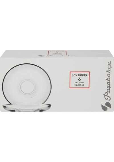 Paşabahçe Düz Cam Çay Tabağı 1 Paket 6'lı Şeffaf