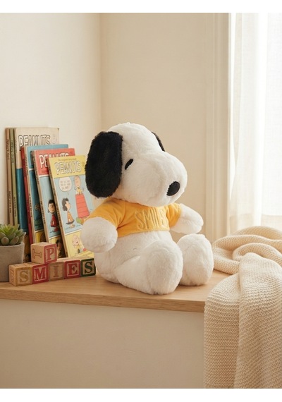 Peluş Köpek Snopyy-30 Cm -sarı Tşhirt'lü Sarı-beyaz