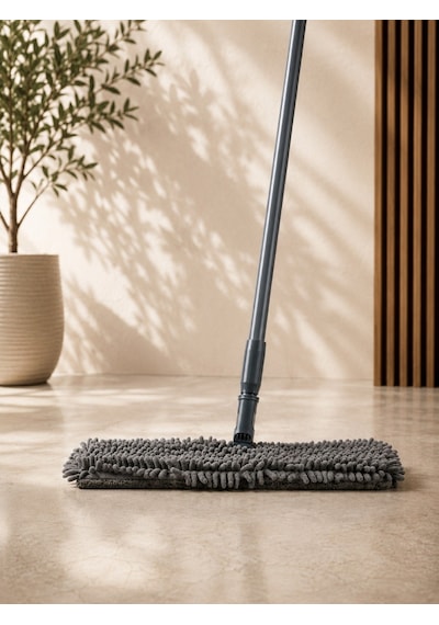 Çift Taraflı Mikrofiber Makarna Mop 360 Döner Başlıklı Islak Kuru Temizlik Mopu Yıkanabilir Bezli Vıchy-7029 40cm Hare