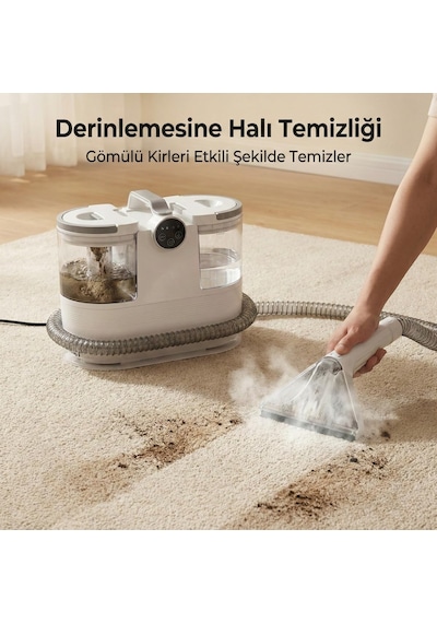 Buharlı Halı Ve Koltuk Yıkama Makinesi, 500w Motor Gücü Ve 16000pa Emiş Performansı, 1600 Ml Temiz Su Kapasitesi,