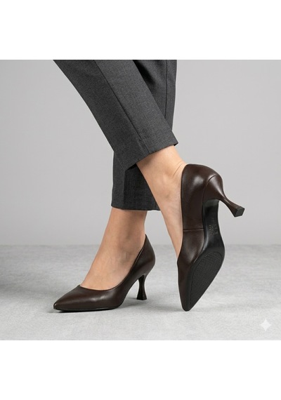 Kindep Özmaçan Kadın Stiletto Ayakkabı Kahve