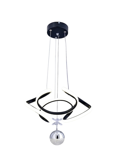 Nadya Tek Toplu Modern Sarkıt Avize ,siyah Sarkıt Power Led Avize, 3 Renk Yanabilen Led Avize,