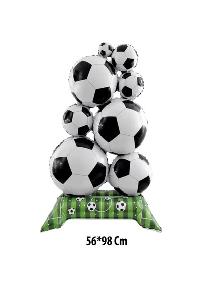 Futbol Temalı Ayakta Duran Folyo Balon 56x98 Cm Doğum Günü & Parti Süsü Siyah - Beyaz