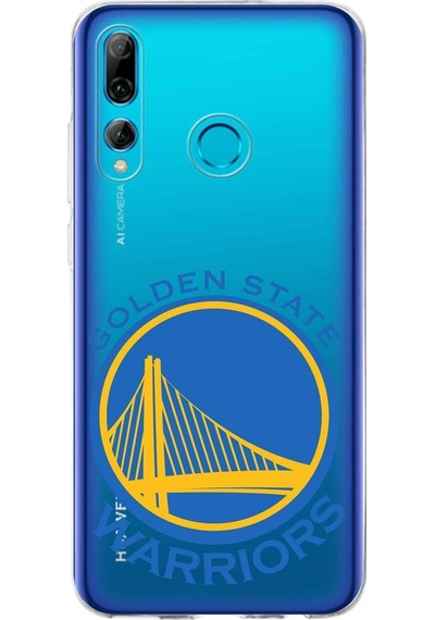 Huawei P Smart Plus 2019 Uyumlu Kapak Golden State Warriors Tasarımlı Şeffaf Silikon Kılıf Şeffaf