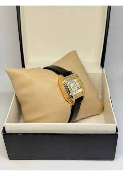 Savior Collection Vivaldi Gold Beyaz Saat Siyah Deri Kordon