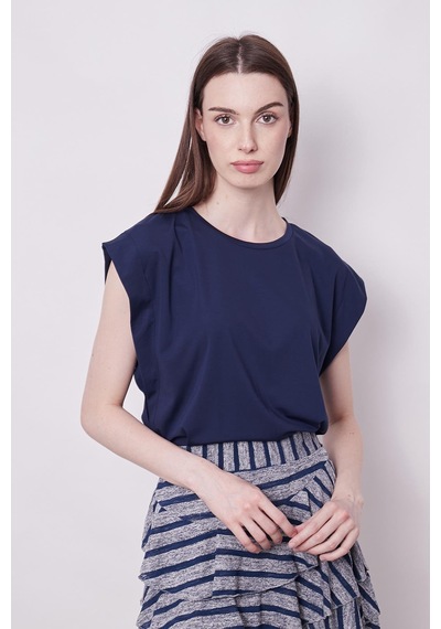 Jument Şık Likralı Span Kumaş Kolsuz Geniş Sıfır Yaka Düşük Omuzlu Basic Tshirt Bluz-lacivert Lacivert Jument Şık Likralı Span Kumaş Kolsuz Geniş Sıfır Yaka Düşük Omuzlu Basic Tshirt Bluz-lacivert Lacivert