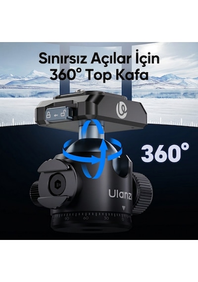 Ulanzi T100 Uka Quick Release Ball Head Tripod Başlığı - C062