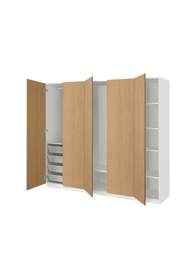 Ikea Beyaz Sağlam Kapaklı Gardırop 250x60x201 Cm