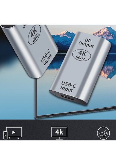 Ally Usb-C Input Dp Output 4K Dönüştürücü Adaptör 60H (483426872)-Gümüş