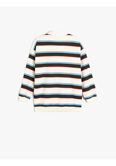 Koton Çizgili Uzun Kollu Düğme Detaylı Polo Yaka Sweatshirt Siyah Çizgili 5skg10355ak Siyah Çizgili Siyah Koton Çizgili Uzun Kollu Düğme Detaylı Polo Yaka Sweatshirt Siyah Çizgili 5skg10355ak Siyah Çizgili Siyah