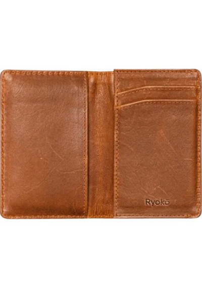 Ryoko Joplin Rfıd Korumalı Deri Unisex Kartlık Kahverengi 1