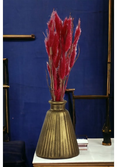 Dekoratif Vazo El Yapımı Model 1 Altın Eskitme Altın Eskitme