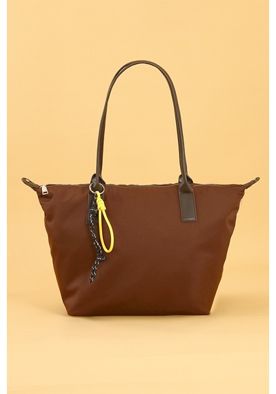 Orijinal Geniş Hacimli Su Geçirmez Paraşüt Kumaş Shopper Trend Ve Şık Büyük Boy Omuz Ve Kol Çantası Kahverengi