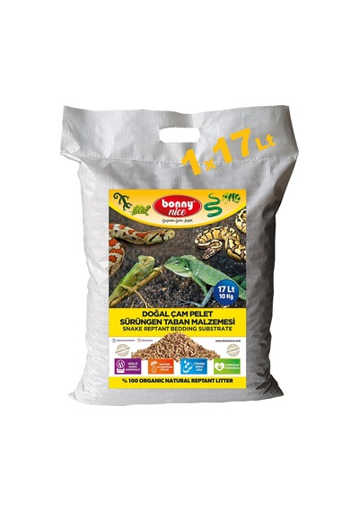 Bonnynice Bonny Nice Doğal Çam Pellet Sürüngen Taban Malzemesi 10 Kg 17 Lt 1 Adet