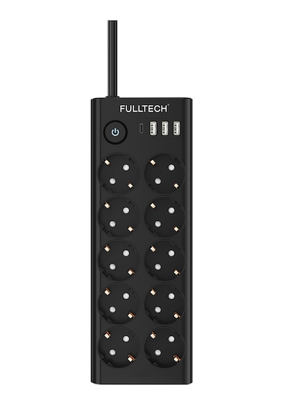 Fulltech Ftr-14 Çoklu Priz 10 Lu + 3 Usb + 1 Type-c 3680w 16a Anahtarlı Akım Korumalı Uzatma Prizi 2 m